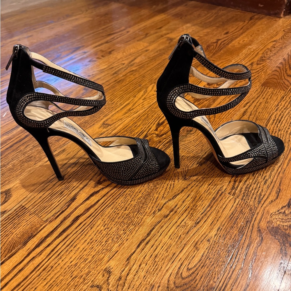 Black Jimmy Choo high heel sandals #partyshoes size 39